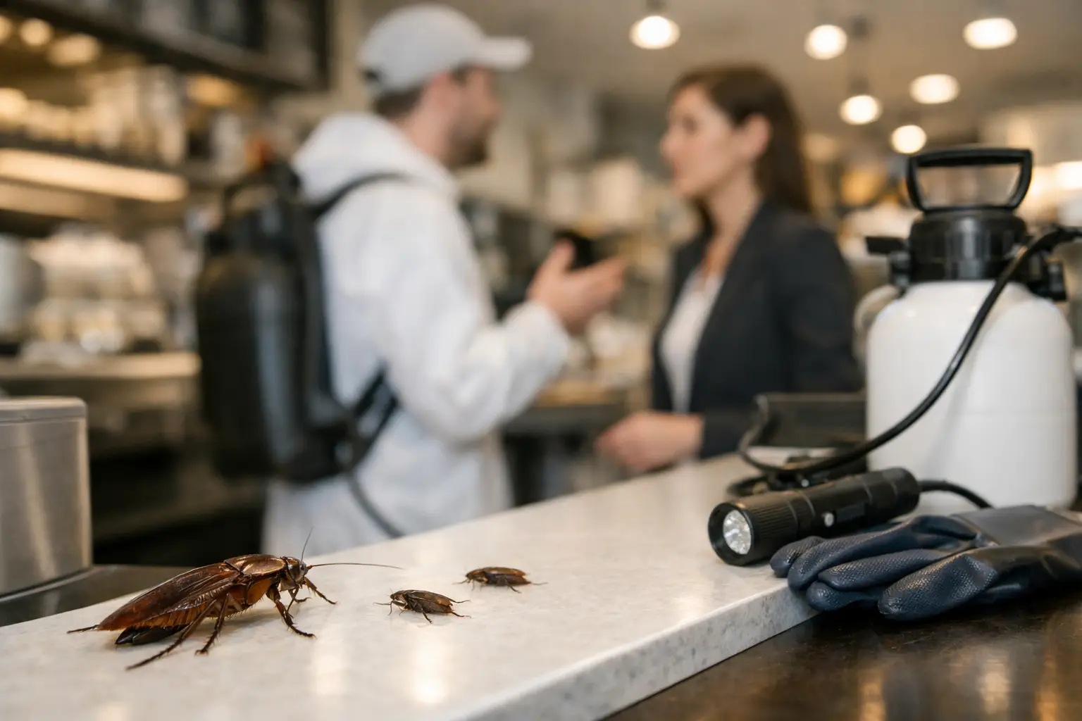 Cafards dans un commerce: agir sans délai